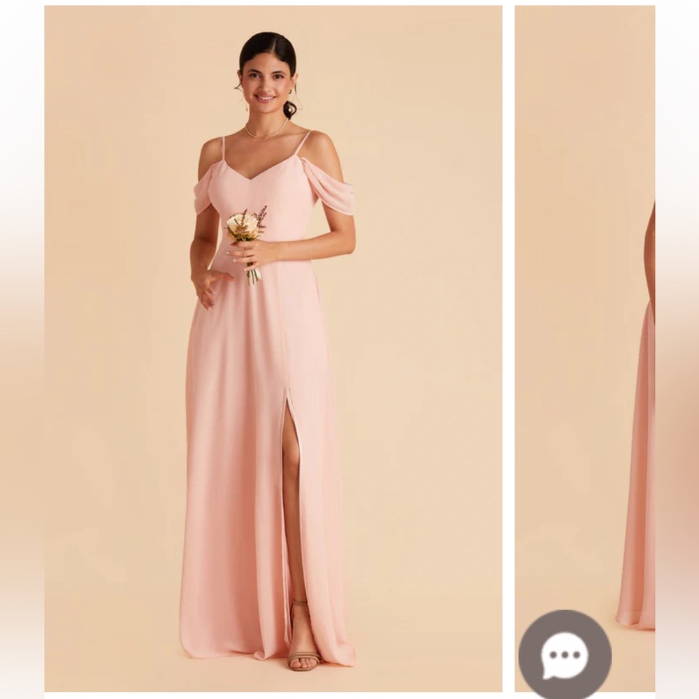 Birdy Grey Devin Convertible Dress With Slit Chiffon Blush Pink Large